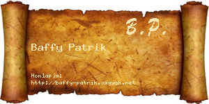 Baffy Patrik névjegykártya